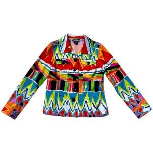 Y2K Colorful Funky Button Up Blazer • Size Small 🌈